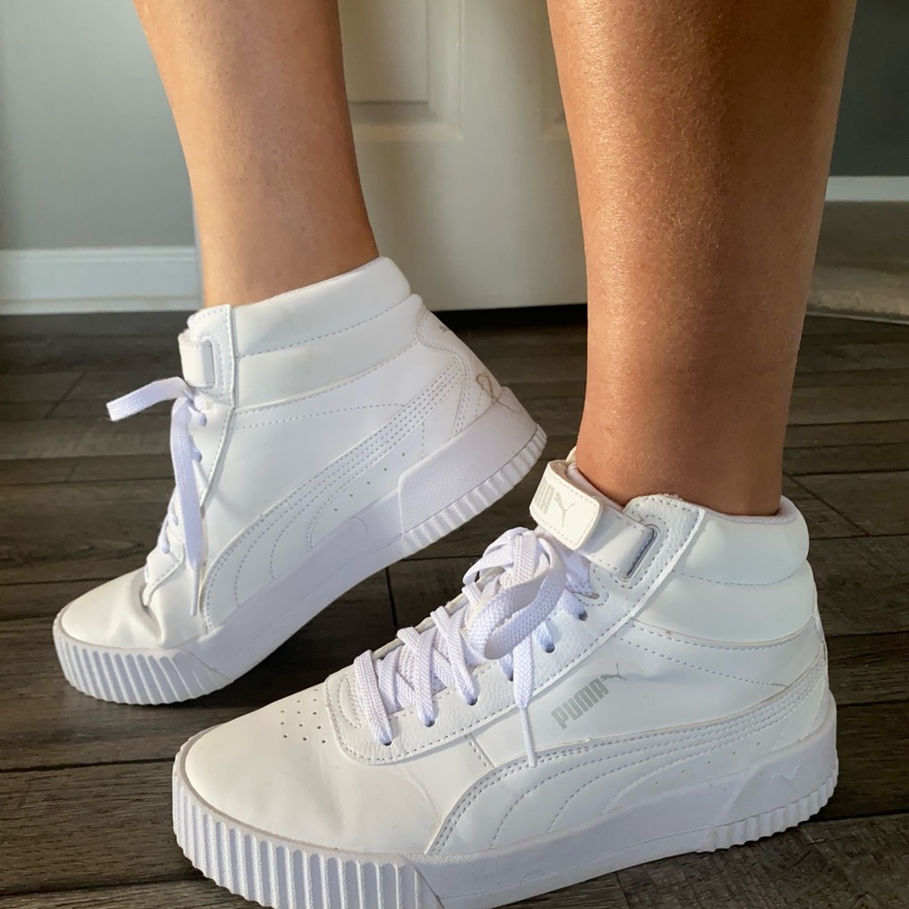 Puma White High-Top Sneakers